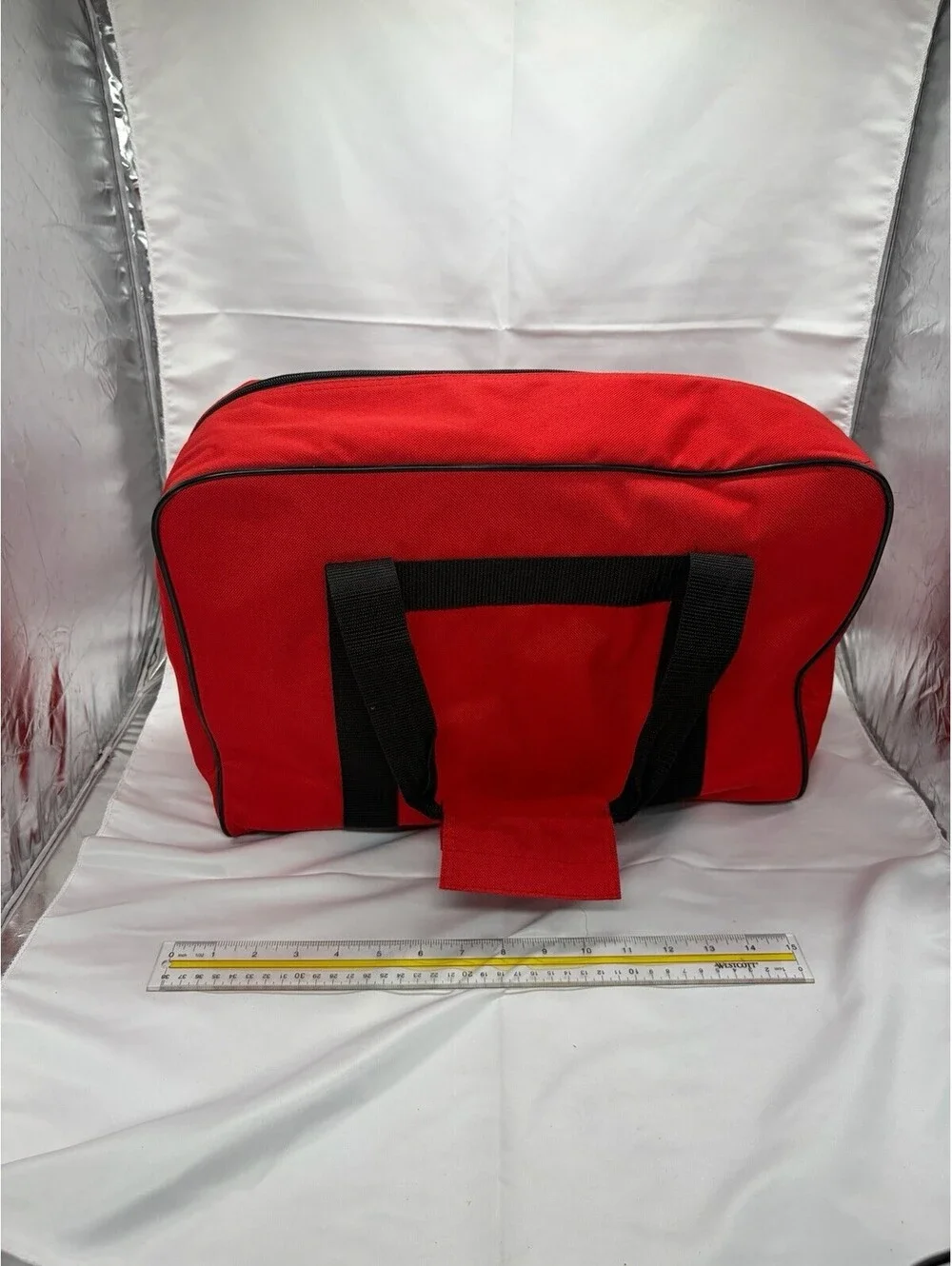 Husqvarna Viking Sewing Machine Carry Bag Red Canvas Tote Case 17x12x6 Storage